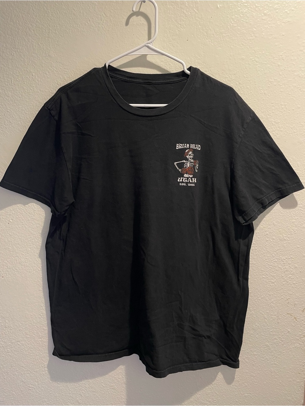 Brian Head Utah Ski Resort T-Shirt Black Skeleton Graphic Souvenir Mens XL